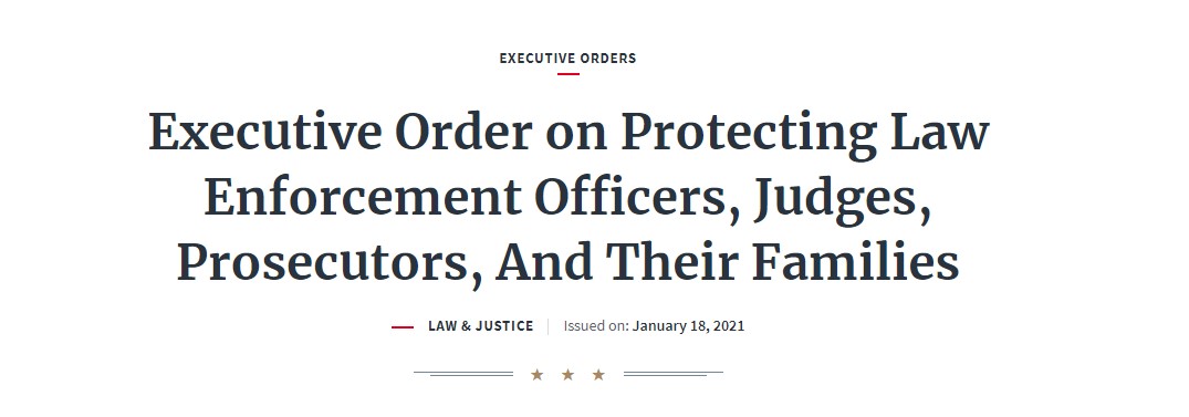 president trump issues exectutive order protecting law enforcement